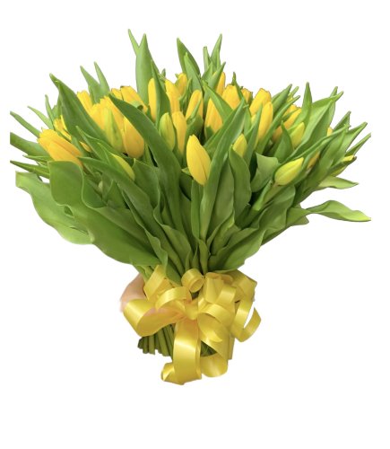 Букет из 101 желтого тюльпана "Солнечный город" (356)